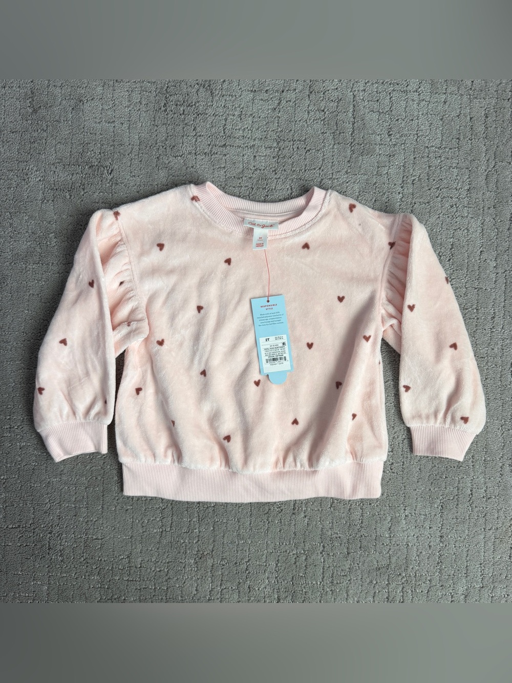 Cat & Jack pink heart crewneck sweatshirt
